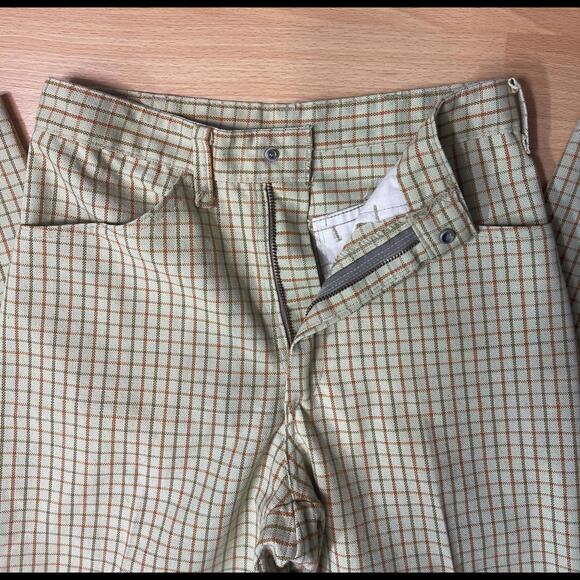 Vintage 1970s Plaid Trousers Permanent Press Size XS/S - Picture 4 of 6